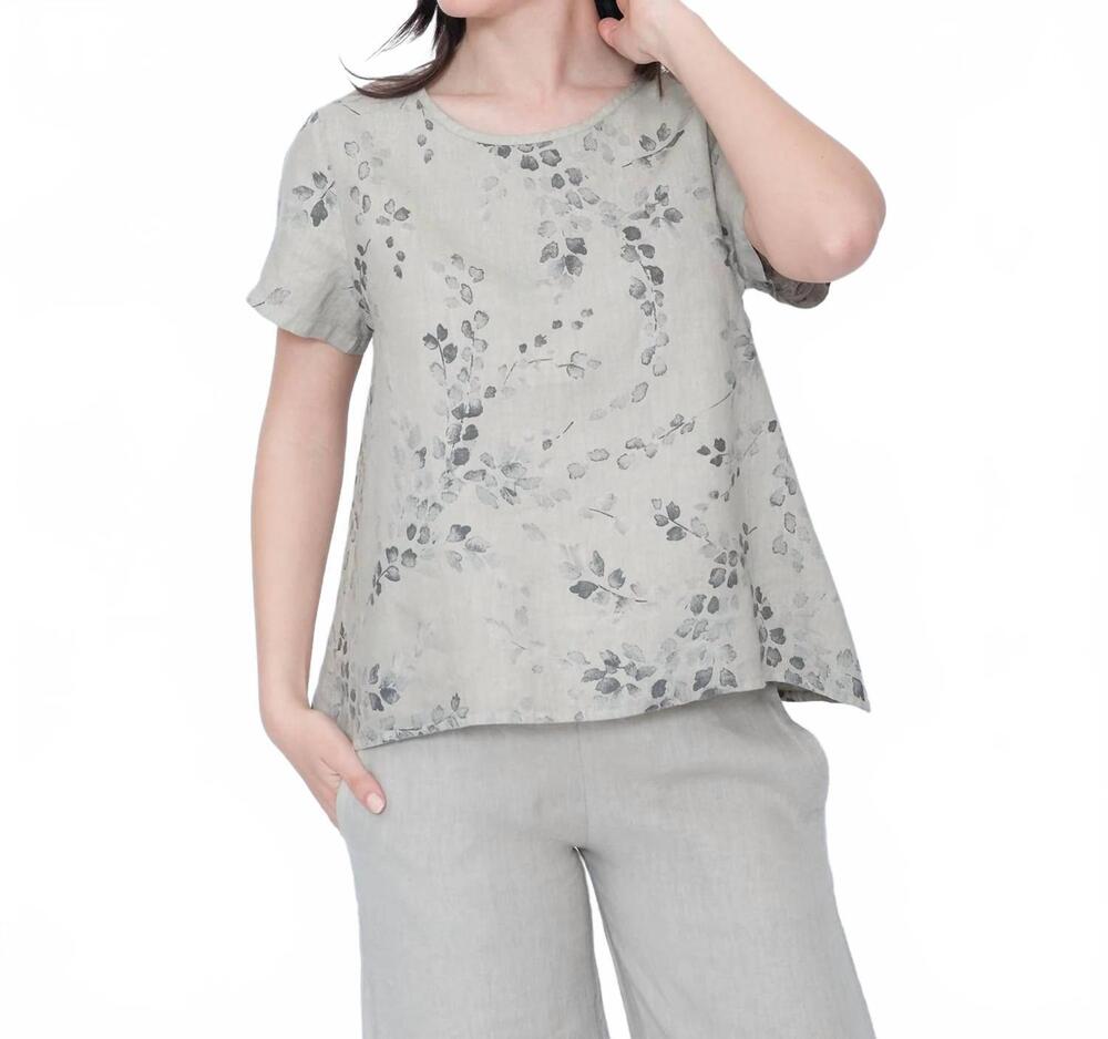 NEW BLUEBERRY quiet top in beige flora